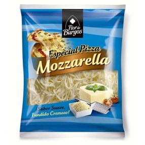 Queso Mozzarella rallado especial pizza FLOR DE BURGOS bolsa 200 grs
